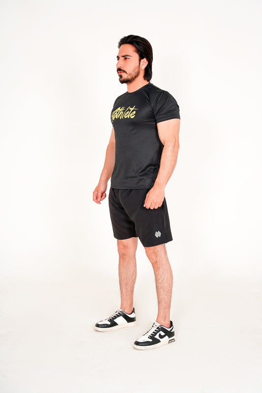 BLACK AND YELLOW ATHLETE TEE