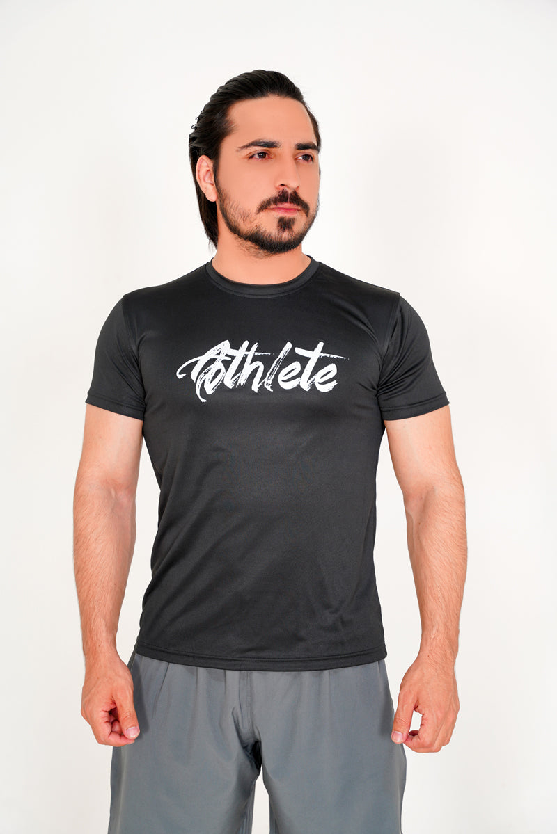 BLACK AND WHITE ATHLETE TEE