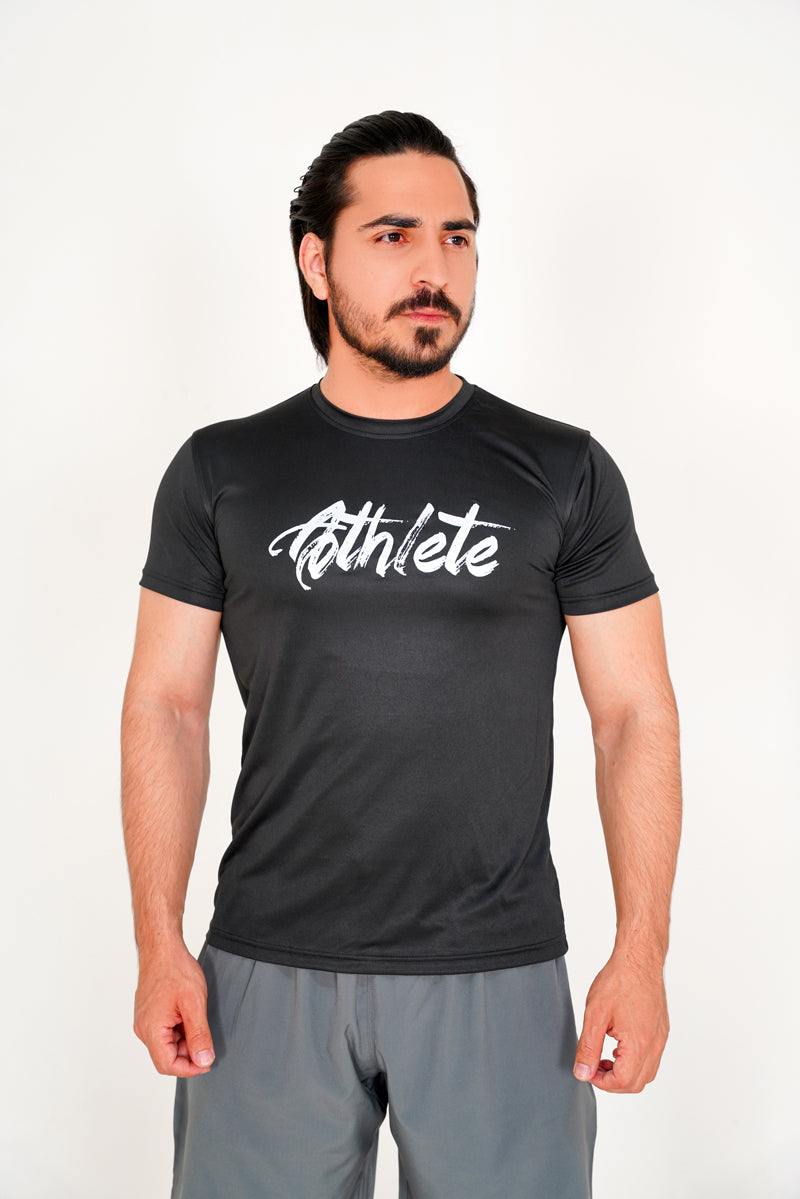 BLACK AND WHITE ATHLETE TEE