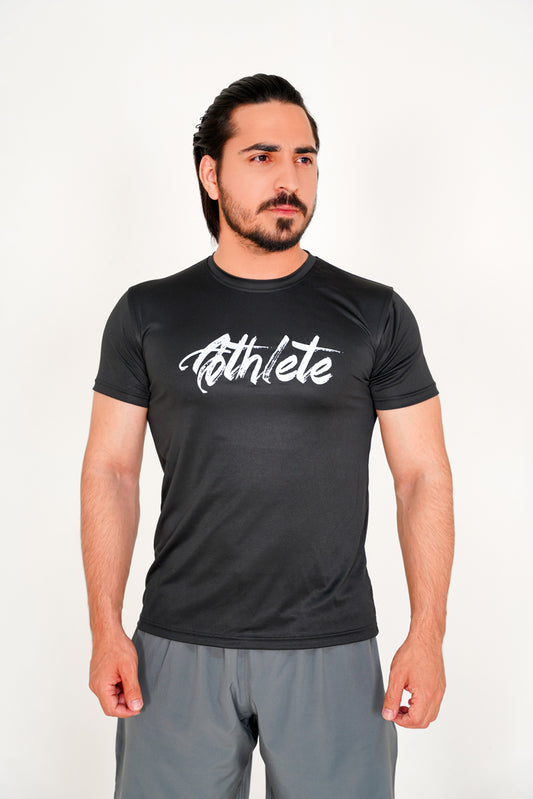 BLACK AND WHITE ATHLETE TEE