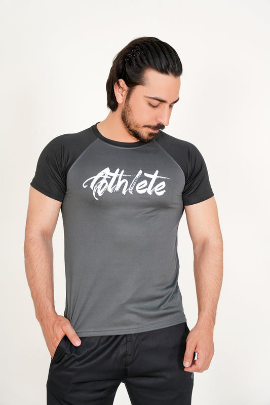 GRAY AND BLACK ATHLETE TEE