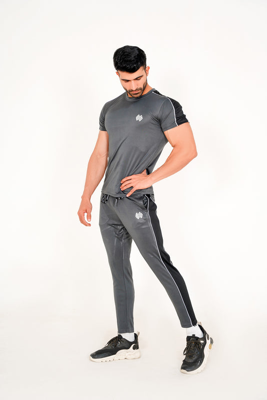 GRAY AND BLACK DRY-FIT TRACKSUIT